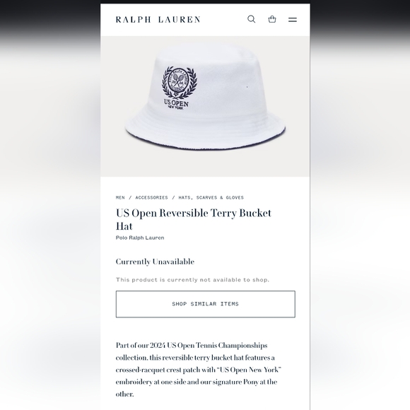 Polo Ralph Lauren Accessories - Polo Ralph Lauren Reversible Terrycloth 2024 US Open bucket hat